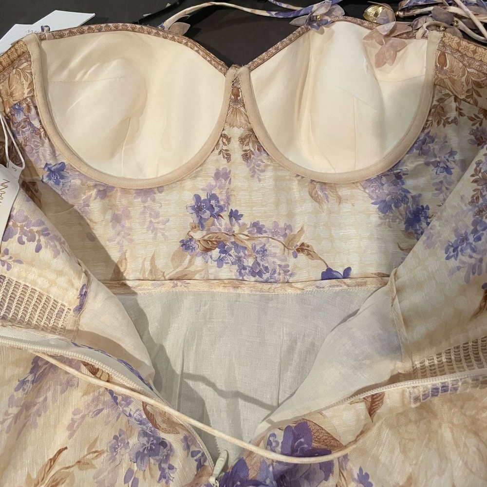 ZIMMERMANN Dawning Picnic Dress in Lilac Floral NWT AU 3/ US 10 - Picture 11 of 15